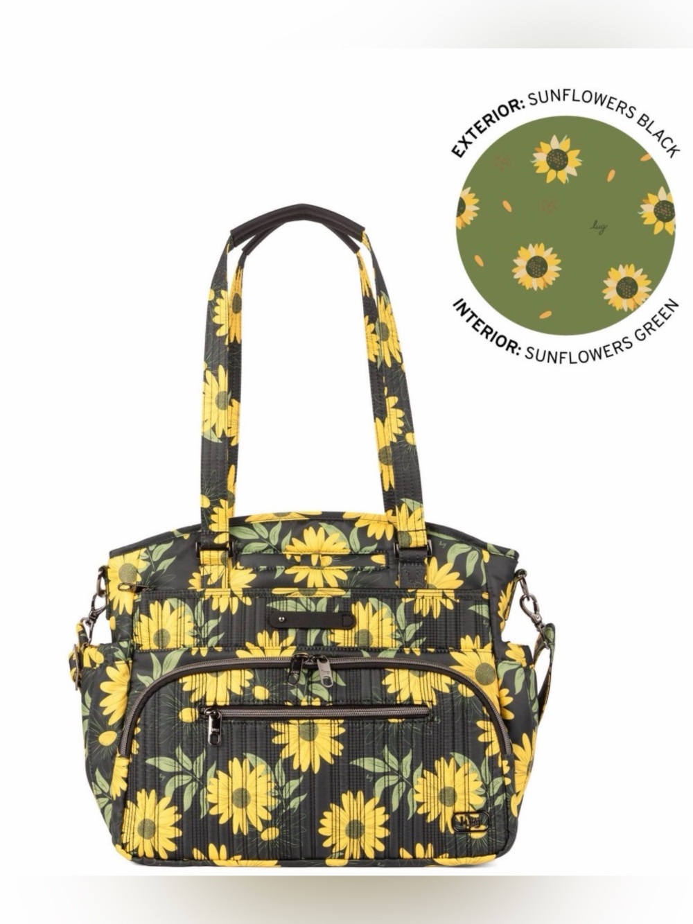 🌻PRICE FIRM🌻 Lug Windjammer Large Convertible Tote - Sunflowers Black NWT sew